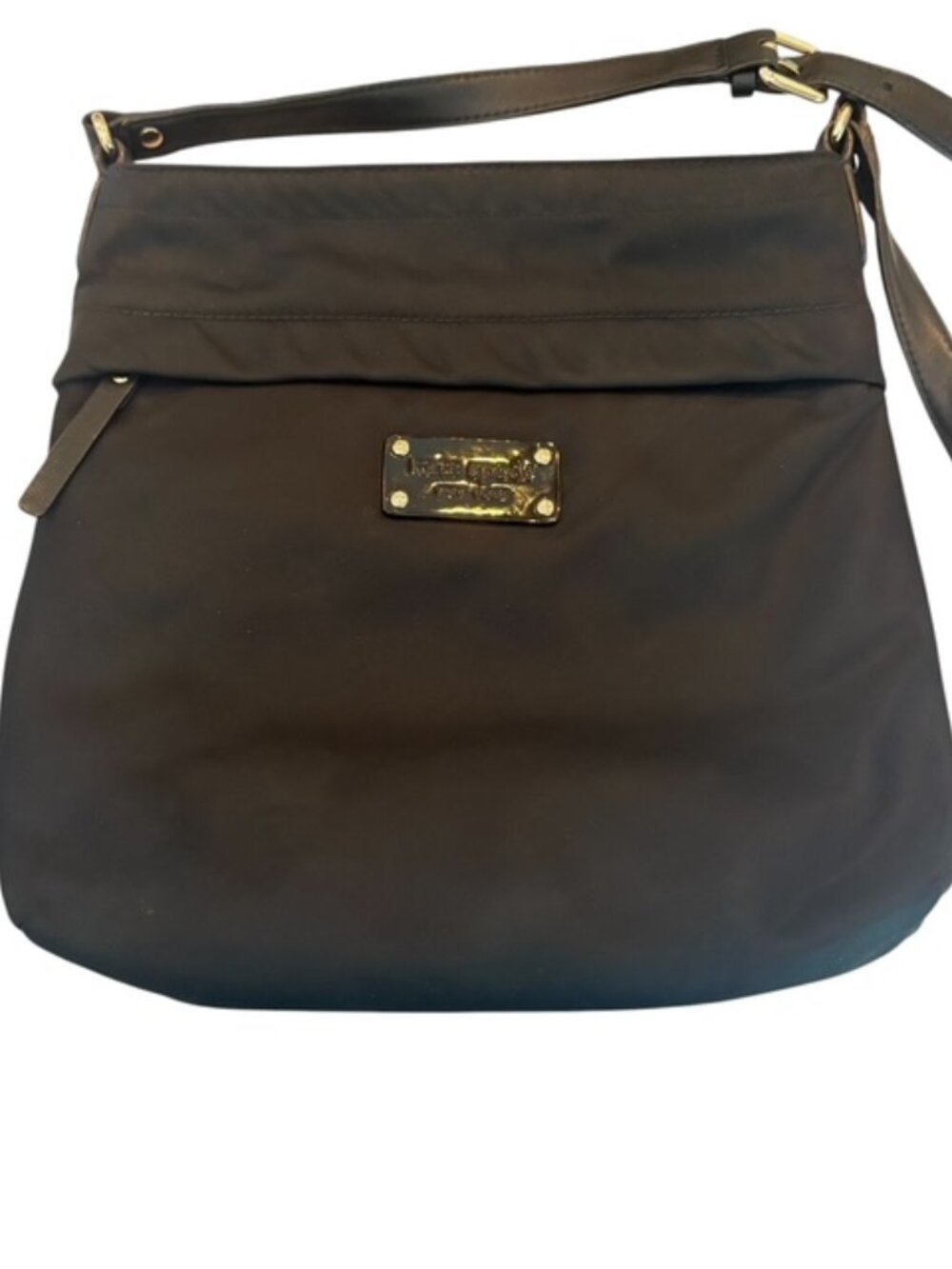 Kate Spade Women’s Crossbody Bag Black Medium Nylon Gold Hardware Lightweight